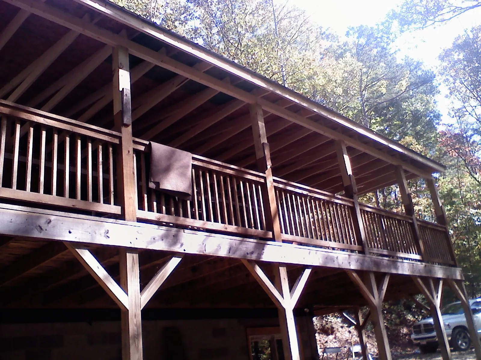 Timber framing under a new elevated porch and deck — Roof Leak Repair in Mc Alisterville by Roofing Brothers